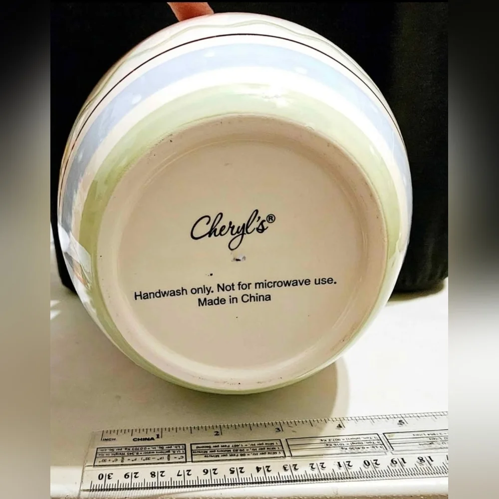 Cheryl's Ceramic Easter Egg Style Open Canister Container 7